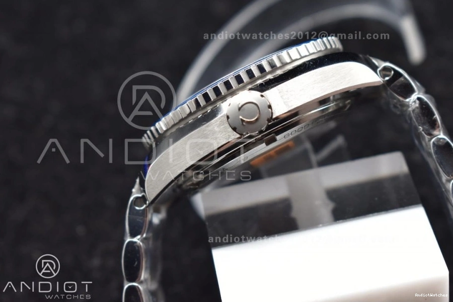 Dial VSF Planet Co-Axial Super 43.5mm GMT Blue Bracelet on Best Stretchable 1:1 Ocean 1014 Clone Bezel SS Blue A8605 600M Ceramic Edition 0814